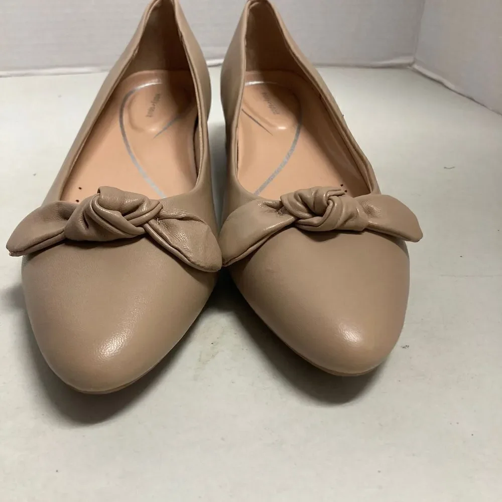 EASY SPIRIT Women’s Tan‎ Bow Tie Tan Slip On Shoes Size 8